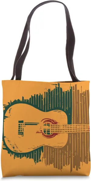 Vintage Colorful Sound Wave Guitar Music Lover Tote Bag