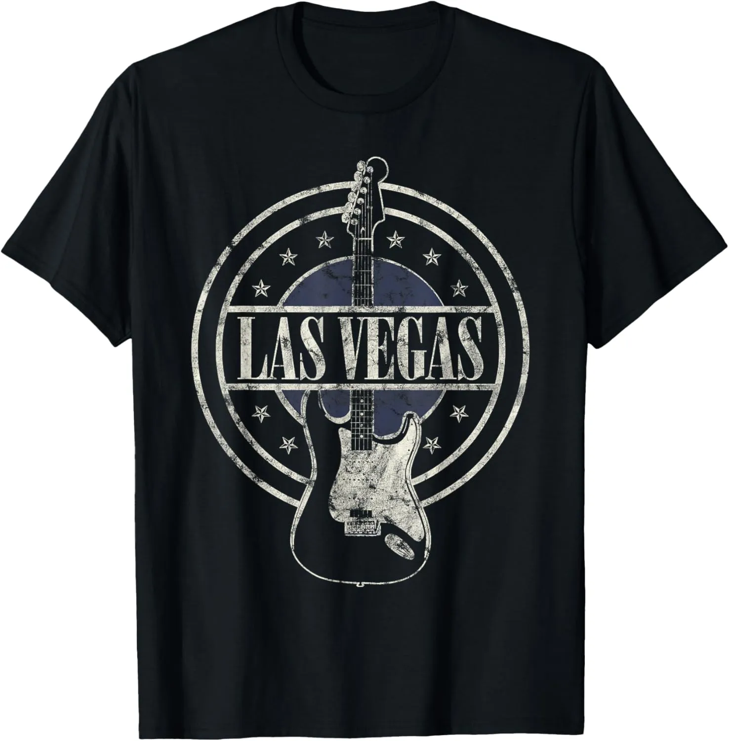 Vintage Las Vegas Souvenir Rock and Roll Guitar Player T-Shirt
