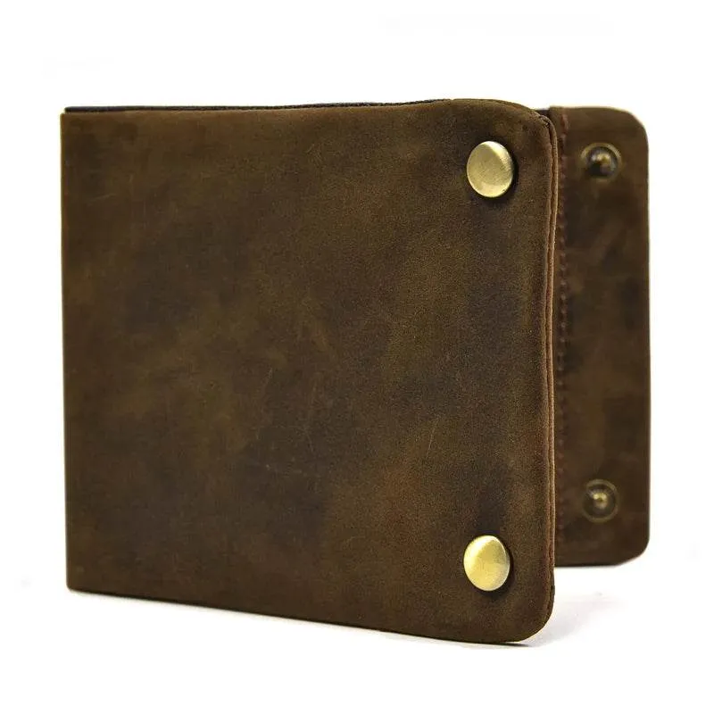 Vintage Zipper Leather Trifold Wallet Men & Women Luxury Design