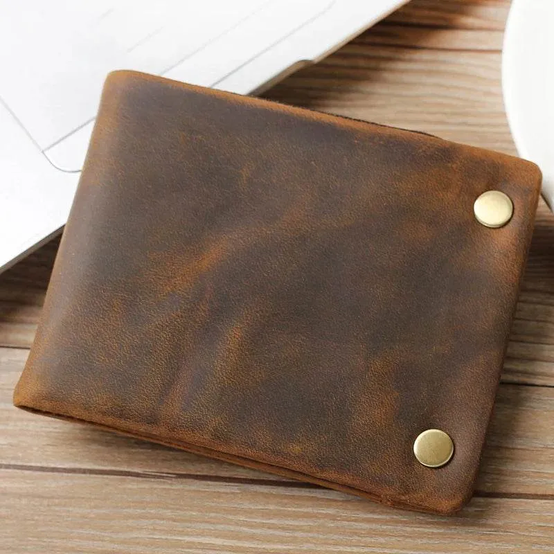 Vintage Zipper Leather Trifold Wallet Men & Women Luxury Design