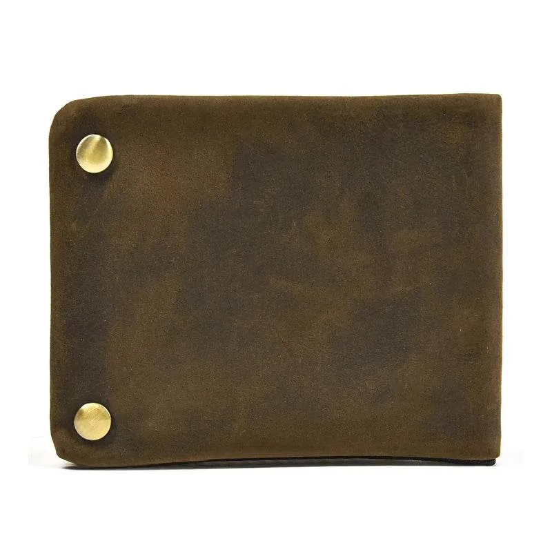 Vintage Zipper Leather Trifold Wallet Men & Women Luxury Design