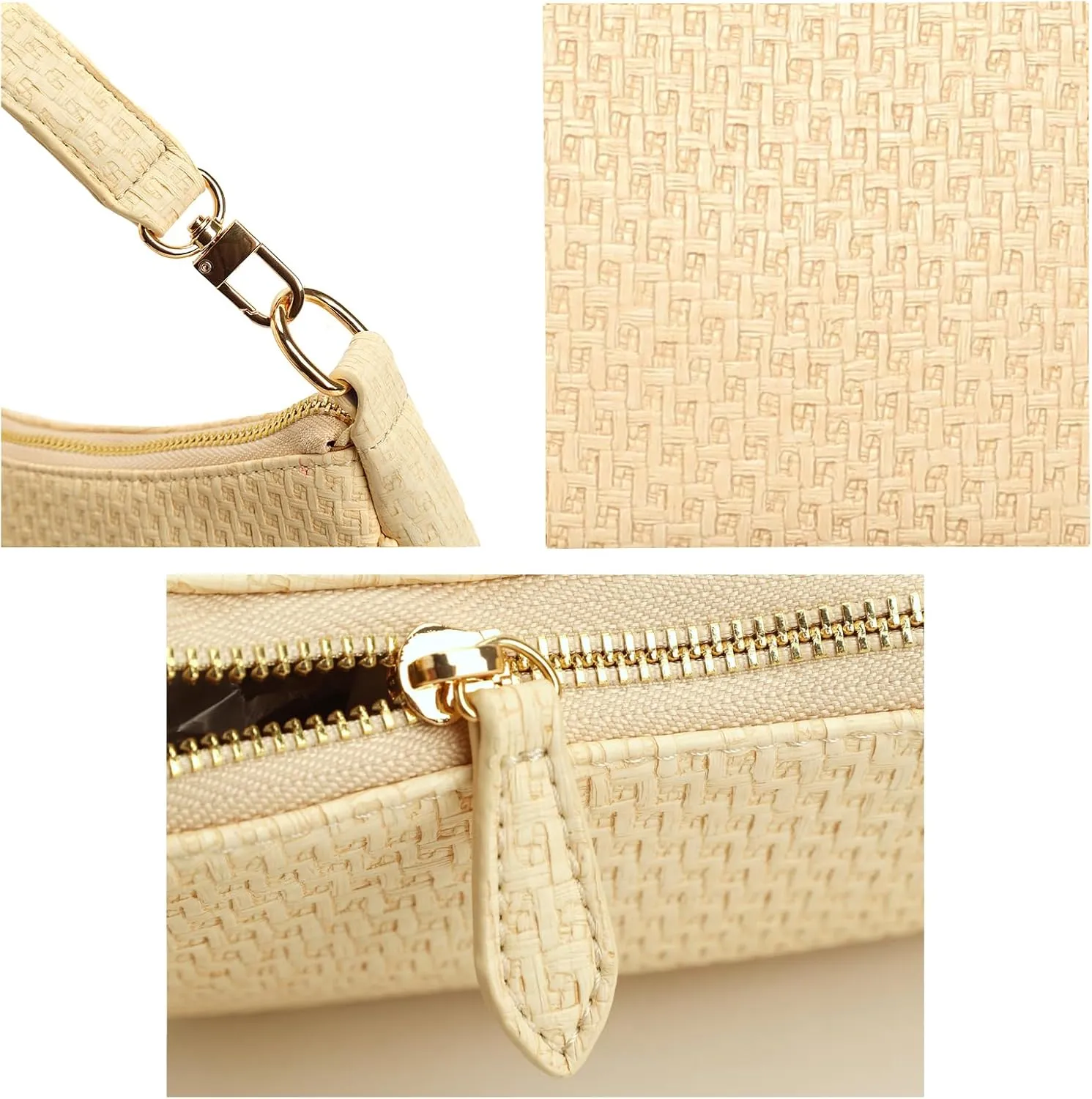 VODIU Clutch Tote Handbags with 2 Removable Straps and Zipper Closure Crossbody Bags Shoulder Purse Handbag for Women