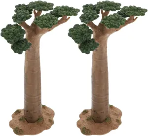 VOSAREA 2pcs Model Tree Mini Baobab Tree Train Scenery Architecture Trees Fake Trees Miniature Artificial Tree Fake Plants for DIY Crafts Supplies Zen Garden Sand Table