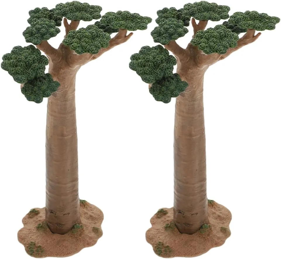 VOSAREA 2pcs Model Tree Mini Baobab Tree Train Scenery Architecture Trees Fake Trees Miniature Artificial Tree Fake Plants for DIY Crafts Supplies Zen Garden Sand Table