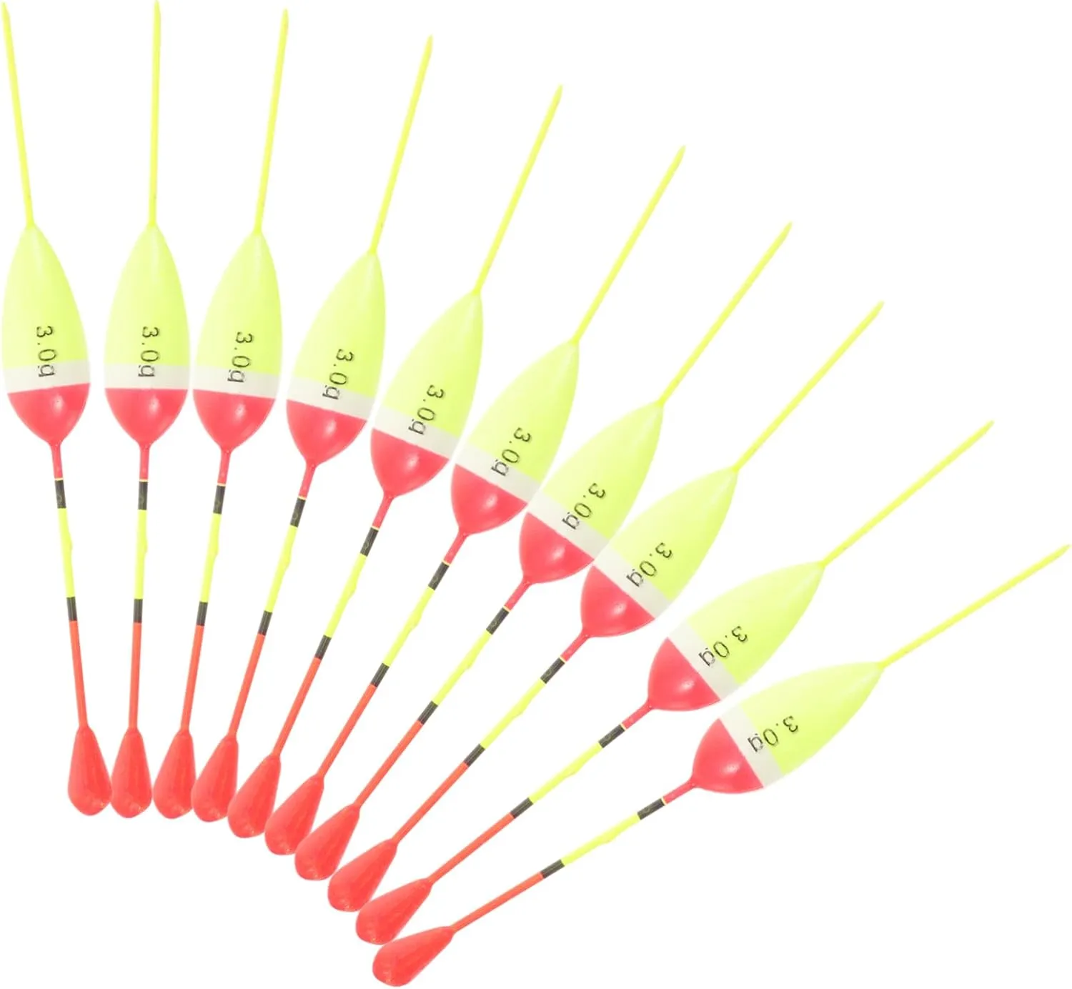 VOSAREA 50pcs Fishing Tackle Fishing Float Kit Weighted Light Stop Lure Kit Carp Floats Weighted Small Lure Accessories Trout Yellow Stainless Steel