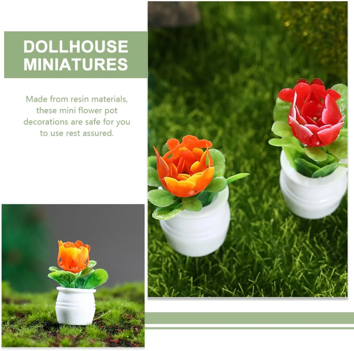 VOSAREA 5sets 5pcs Miniature Flower Pots Realistic Bonsai Ornaments for Dollhouses Fairy Gardens and Home Decor for and Creating Warm Atmospheres 5pcs*5
