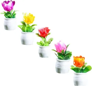 VOSAREA 5sets 5pcs Miniature Flower Pots Realistic Bonsai Ornaments for Dollhouses Fairy Gardens and Home Decor for and Creating Warm Atmospheres 5pcs*5