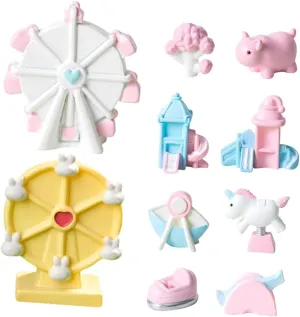 VOSAREA DIY Miniature Garden Toys Ferris Wheel Pirate Slide Resin Landscape Decor for Boys and Girls Adults
