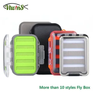 Vtwins Compact Waterproof Fly Fishing Box for Trout and Bass - 16 Styles of Dry and Wet Nymph Flies Accessory
