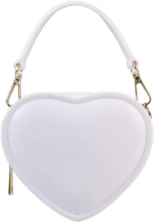WAIT FLY Heart Shape PVC Leather Bag Wallet Purse Handbag Crossbody Bag Chain Strap Shoulder Bag
