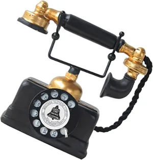 Wakauto Vintage Miniature Telephone Model Retro Phone Figurine for Home Decor for DIY Micro House Decoration Compact Design for Dollhouse Living