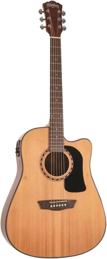 Washburn ACOUSTIC GUITAR, Right, Black (GWA AD5CEPACK-BK)