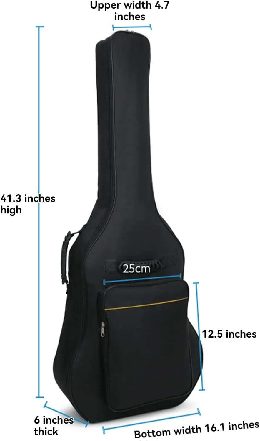 Waterproof Padded Guitar Bag for 41-Inch and 40-Inch Folk Guitars, Dual-Shoulder Backpack (Pink)
