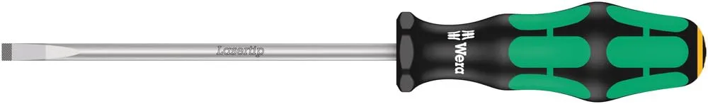 Wera - 5105650001 Kraftform Plus 334/6 Screwdriver Set with Rack and Lasertip, 6-Pieces, Multicolor, Slotted: 6.5x150mm, 3x80mm, 4x100mm, 5.5x125. Phillips: PH1x80, PH2x100