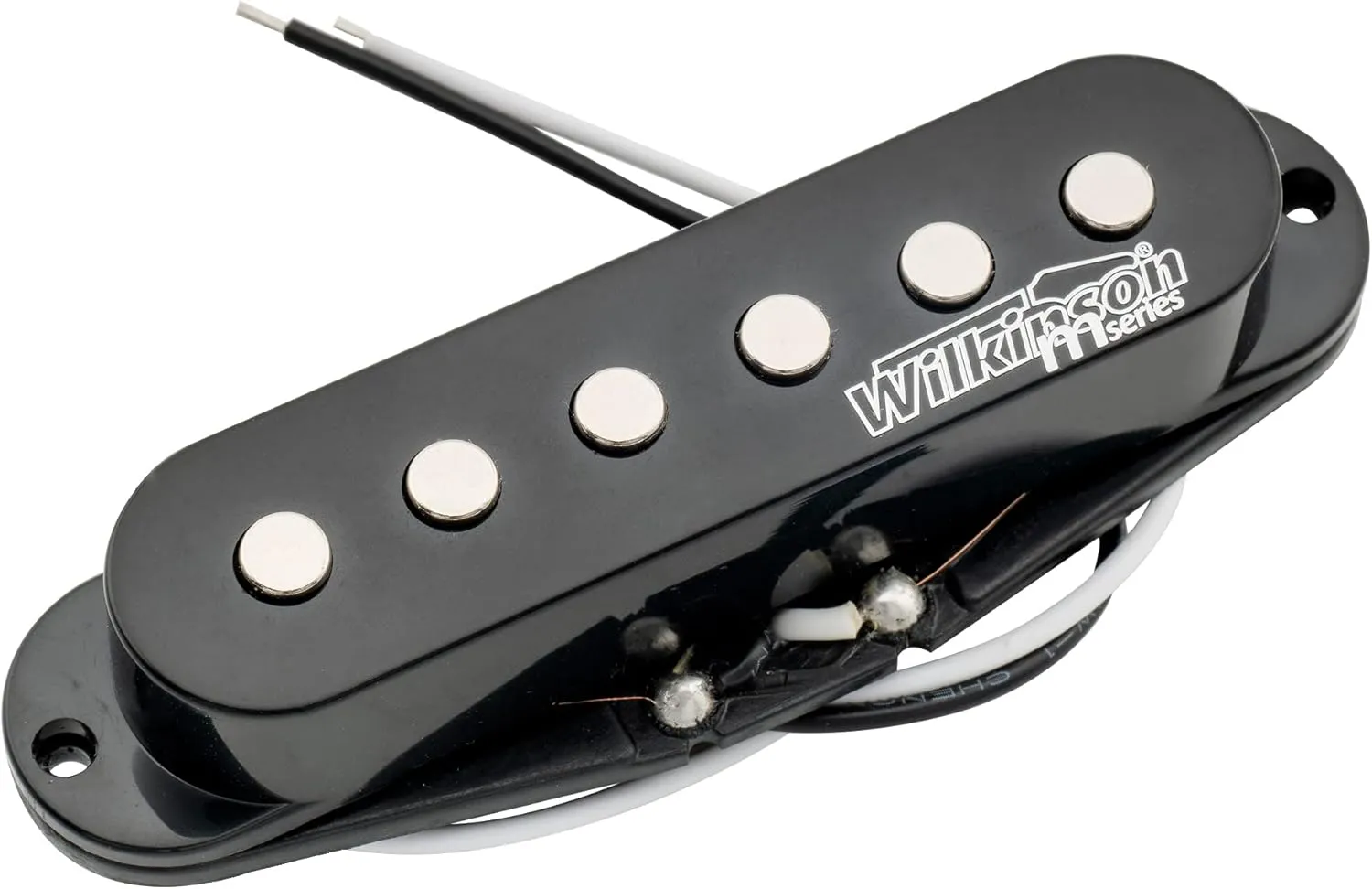 Wilkinson High Output Ceramic Single Coil Neck Pickup for Strat Style Electric Guitar, Black
