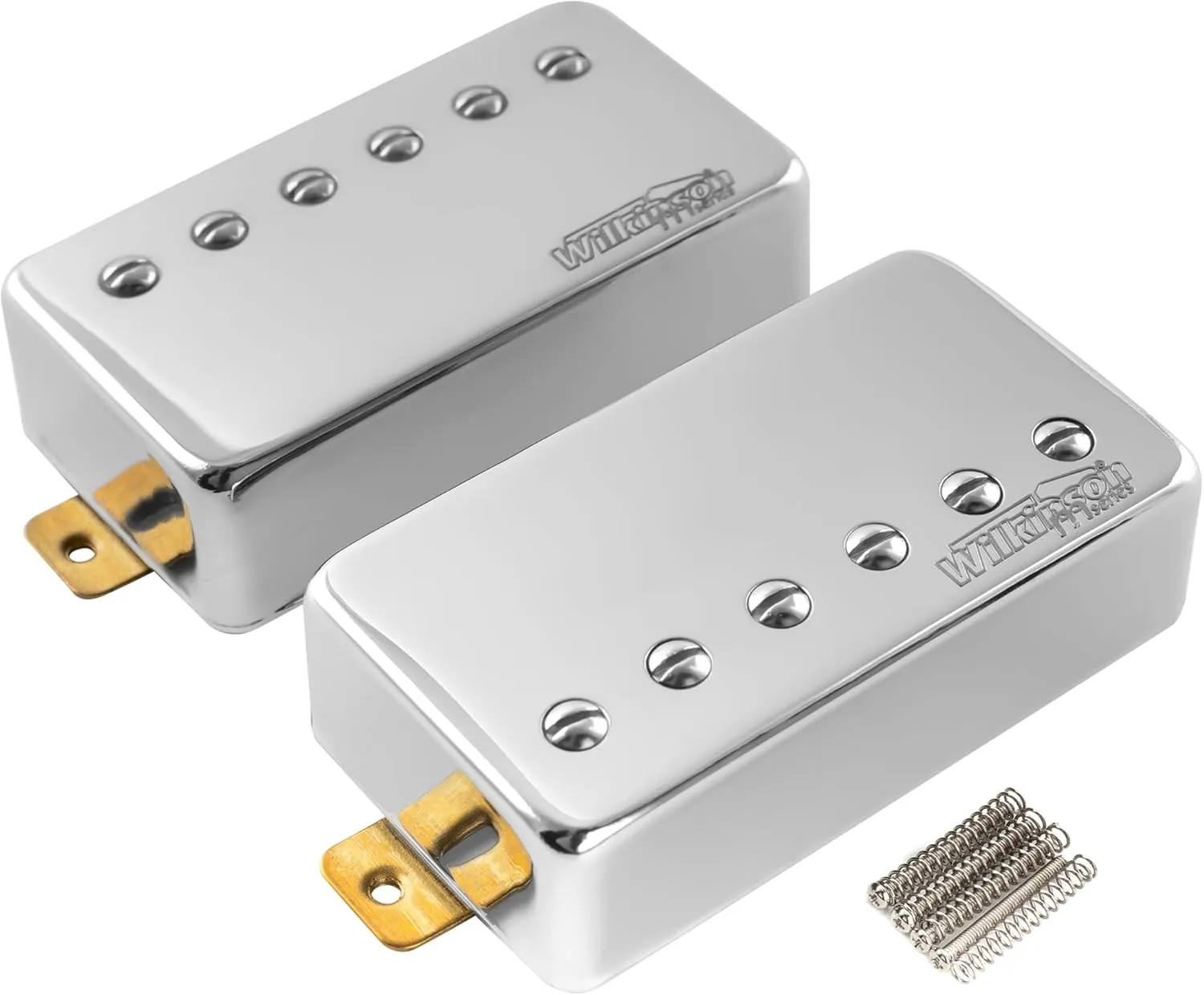 Wilkinson Vintage Tone Alnico 5 Humbucker Pickups Set for Les Paul Style Electric Guitar, Chrome