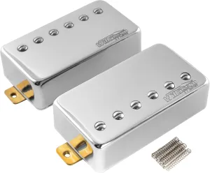 Wilkinson Vintage Tone Alnico 5 Humbucker Pickups Set for Les Paul Style Electric Guitar, Chrome