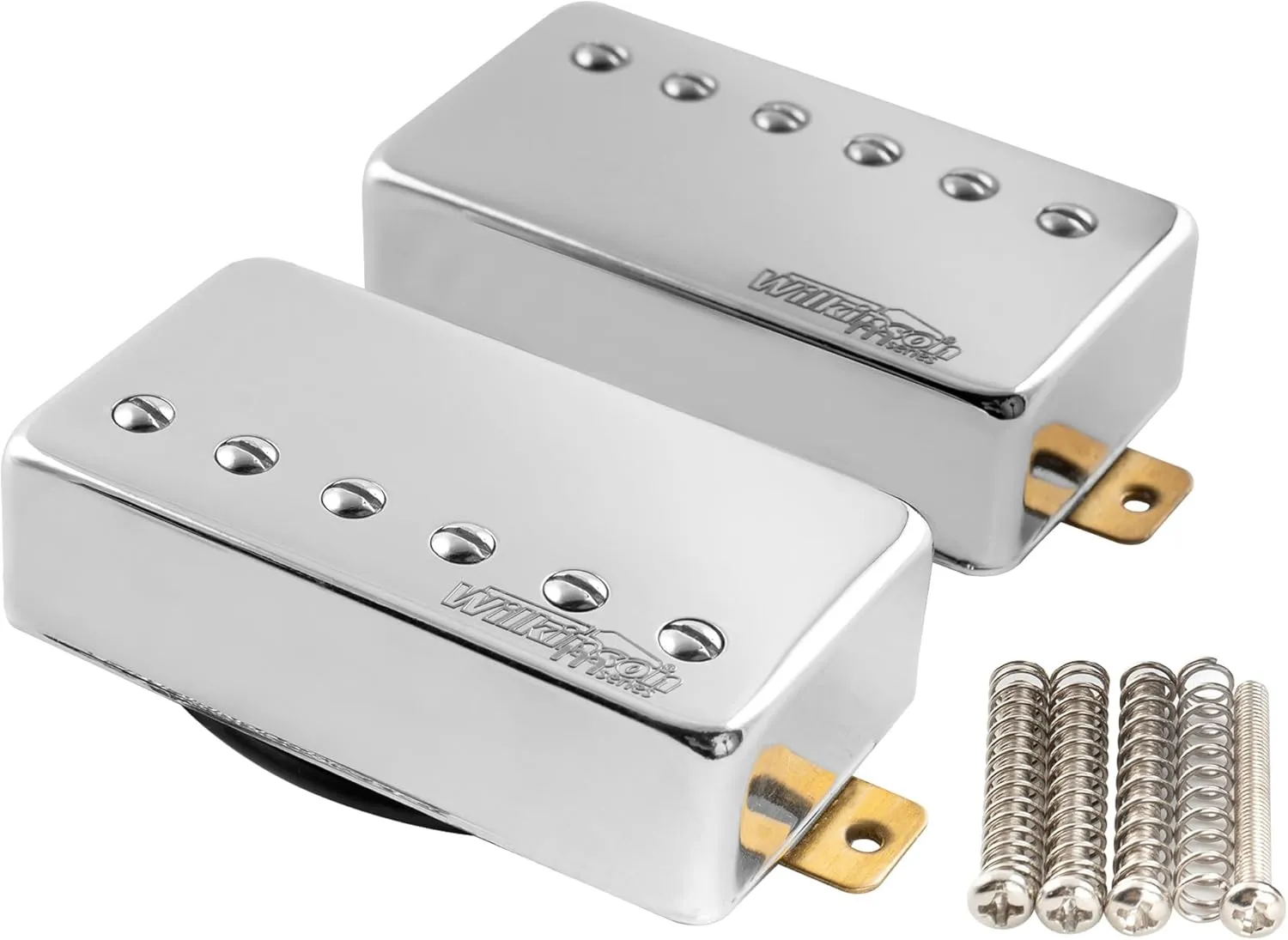 Wilkinson Vintage Tone Alnico 5 Humbucker Pickups Set for Les Paul Style Electric Guitar, Chrome