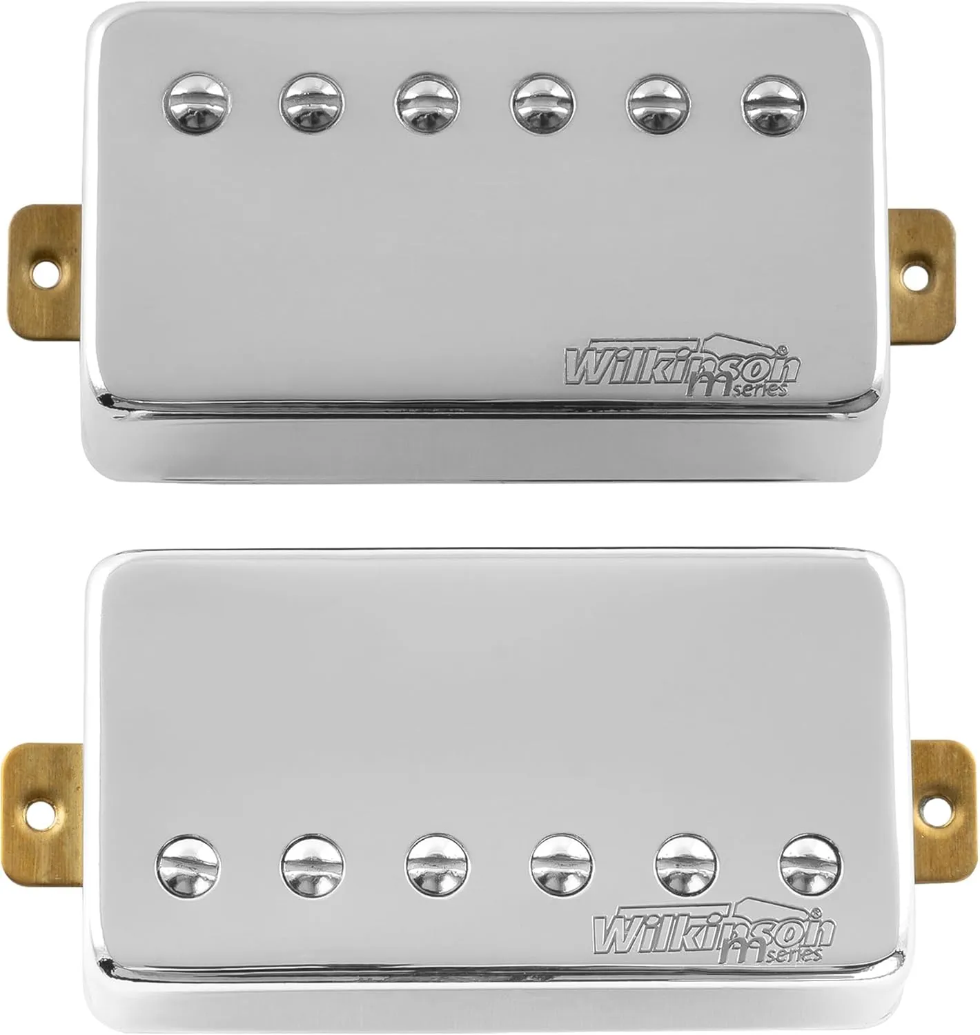 Wilkinson Vintage Tone Alnico 5 Humbucker Pickups Set for Les Paul Style Electric Guitar, Chrome