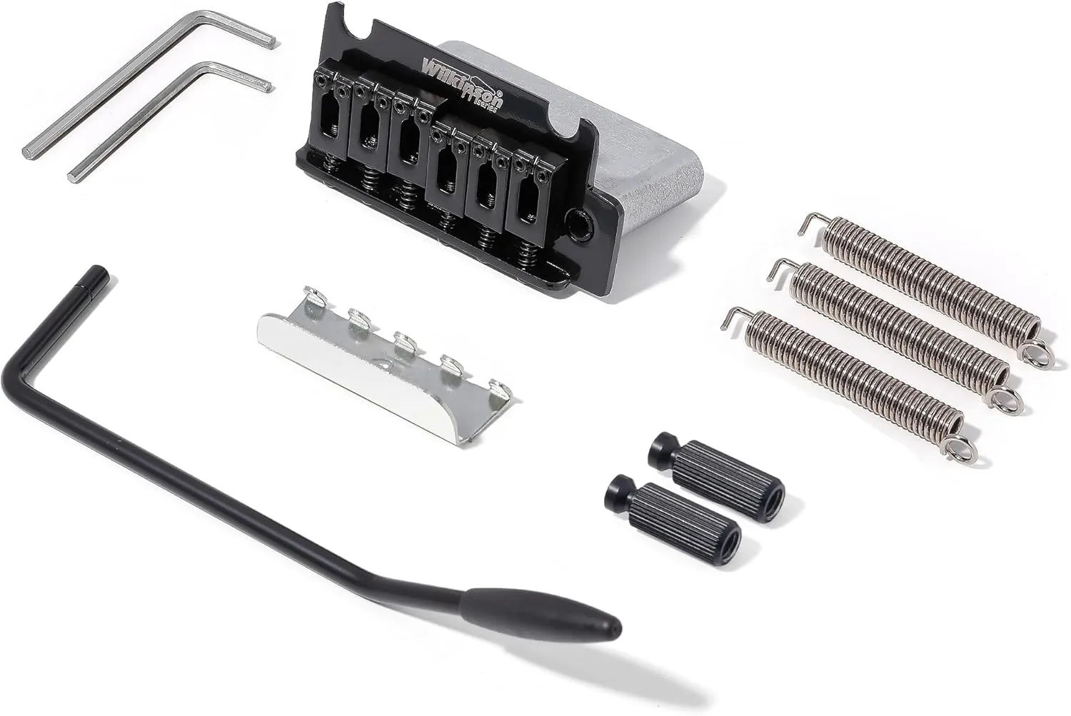 Wilkinson WOV06 2-1/8 inch 2-Point ST Guitar Tremolo Bridge for Modern Strat Electric Guitar (WOV06 Black)