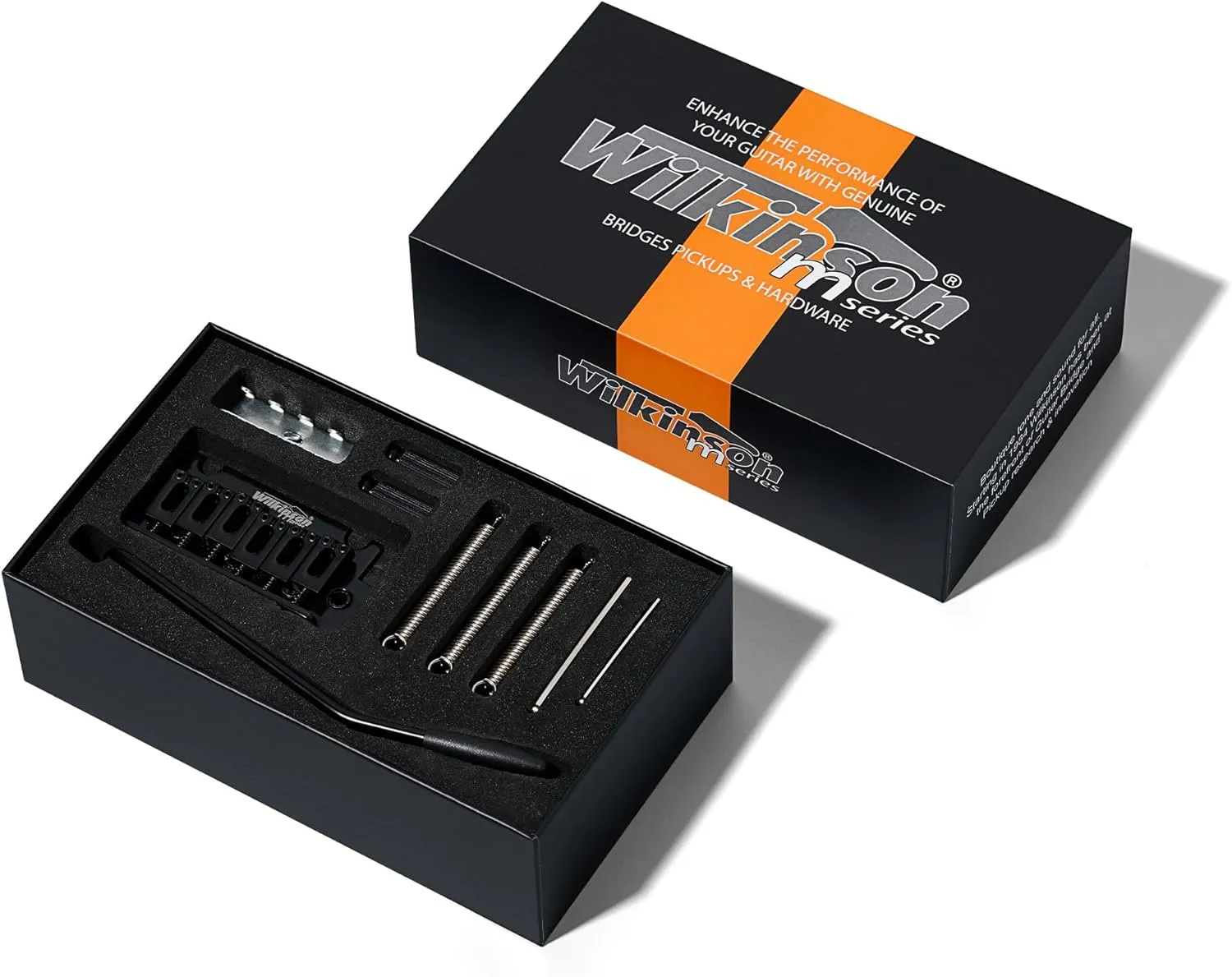 Wilkinson WOV06 2-1/8 inch 2-Point ST Guitar Tremolo Bridge for Modern Strat Electric Guitar (WOV06 Black)