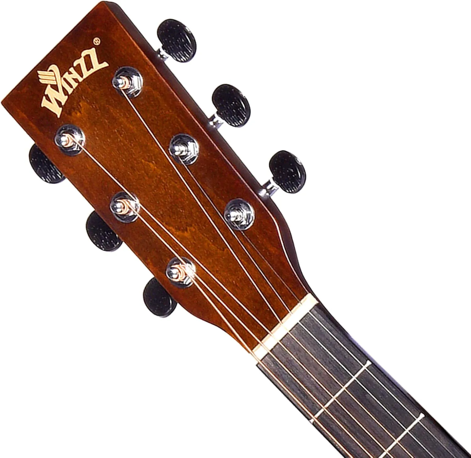 WINZZ HAND RUBBED Series - Full Size Cutaway Carved Acoustic Acustica Guitar Adult Beginner Starter Bundle with Full Kit,41 Inches Right Handed, Brown Sunburst