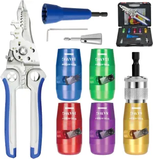 Wire Stripper for Drill (14-12-10-8-6 AWG) - Electric Universal Wire Stripper Tool for Drill, 8 In 1 Professional Electrician Wire Nut Twister Stripping and Twisting Tool for Electrician Home DIY