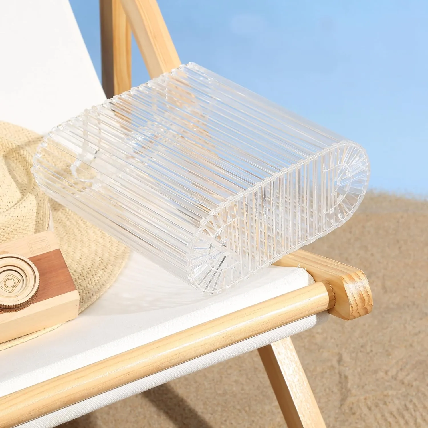 Women Acrylic Handbag Clutch Beach Bag Handmade Tote Ark Bag Top Handle Bags Fashion Party Clutch Purse