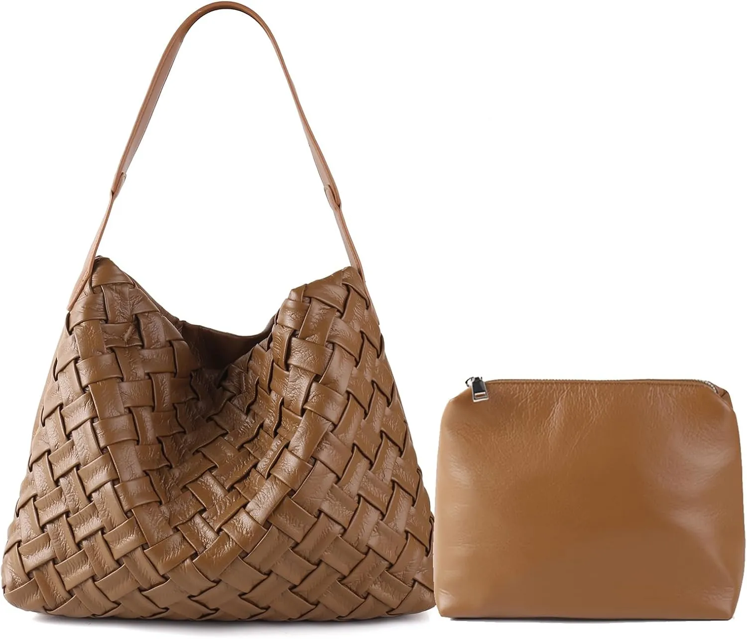 Women Boston Bag Woven Tote Vegan Leather Handbags Female Satchel Messenger Bag Fashion Shoulder Crossbody Bag Casual Hobo