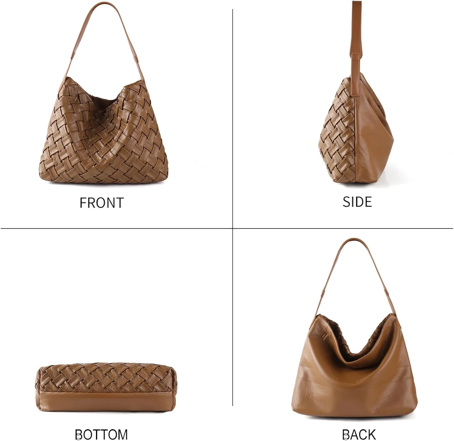 Women Boston Bag Woven Tote Vegan Leather Handbags Female Satchel Messenger Bag Fashion Shoulder Crossbody Bag Casual Hobo