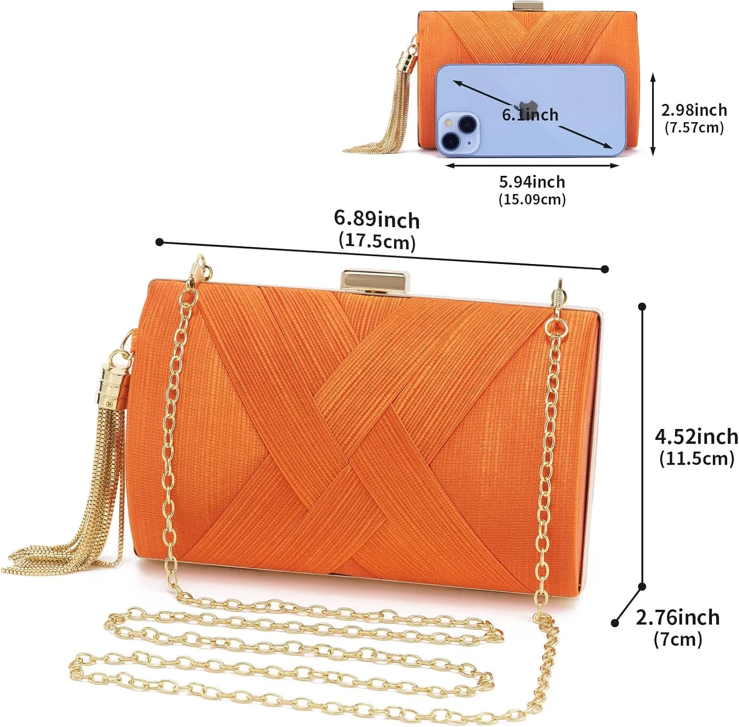 Women Clutch Bag Evening bag Fringed Evening Handbag,Lady Party Wedding Clutch Purse Chain Shoulder Cross Body Bag