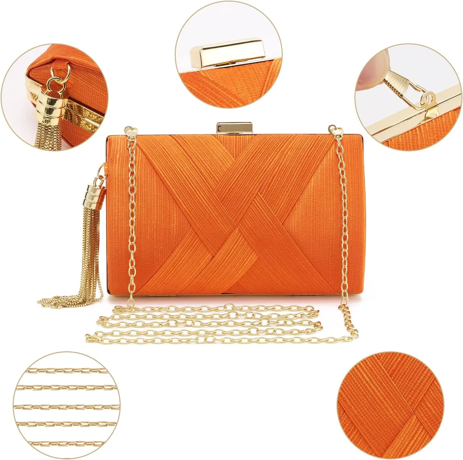 Women Clutch Bag Evening bag Fringed Evening Handbag,Lady Party Wedding Clutch Purse Chain Shoulder Cross Body Bag