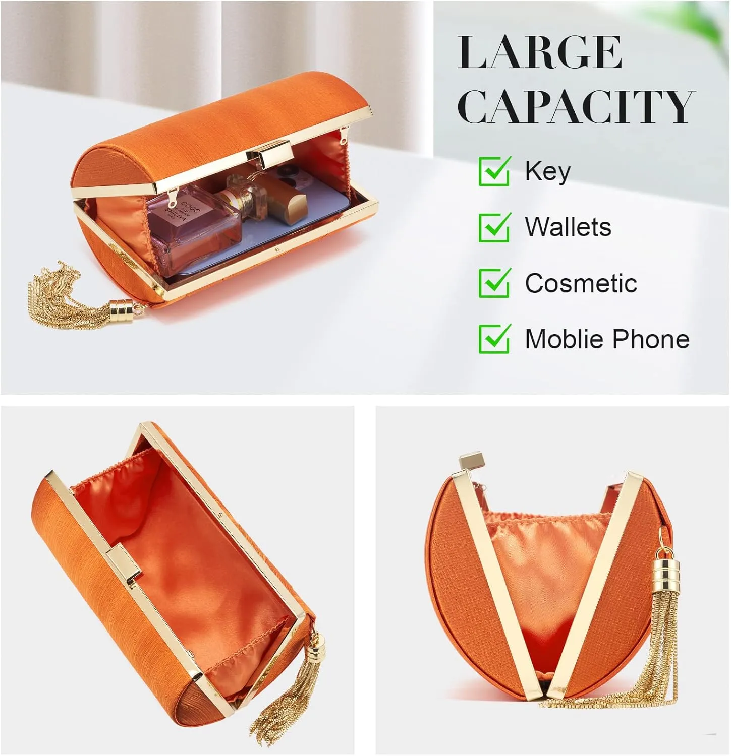 Women Clutch Bag Evening bag Fringed Evening Handbag,Lady Party Wedding Clutch Purse Chain Shoulder Cross Body Bag