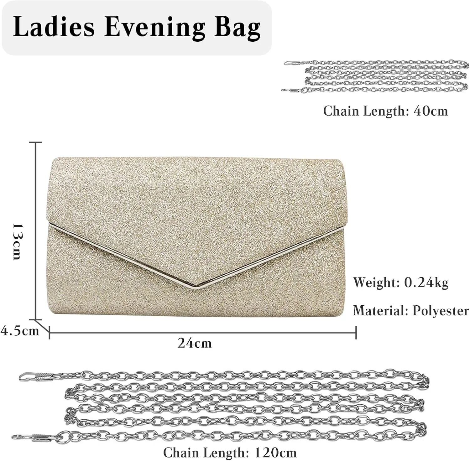 Women Clutch Bag Sequins Evening Bag Bridal Wedding Purse Glitter Sparkly Handbag