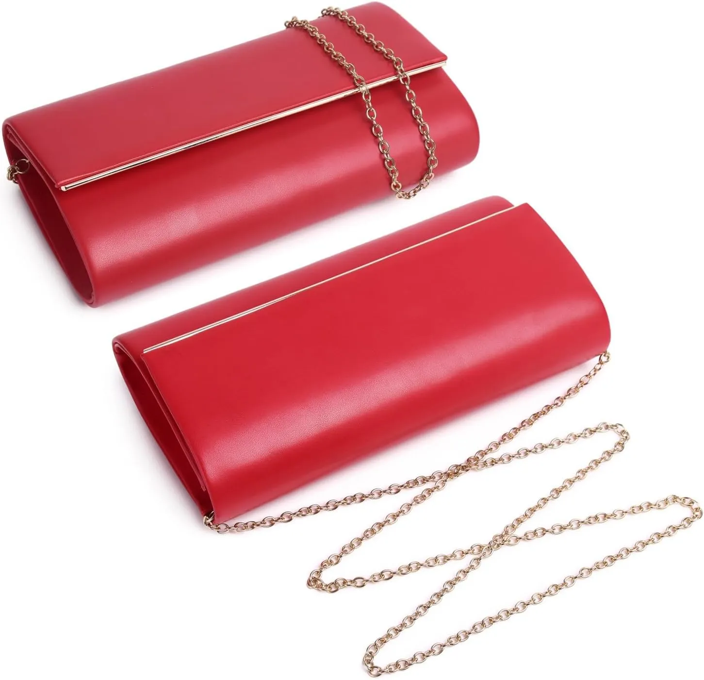 Women Evening Bag Vegan Leather Clutch Purse Shoulder Crossbody Envelope Bag for Party Wedding Prom Bridal