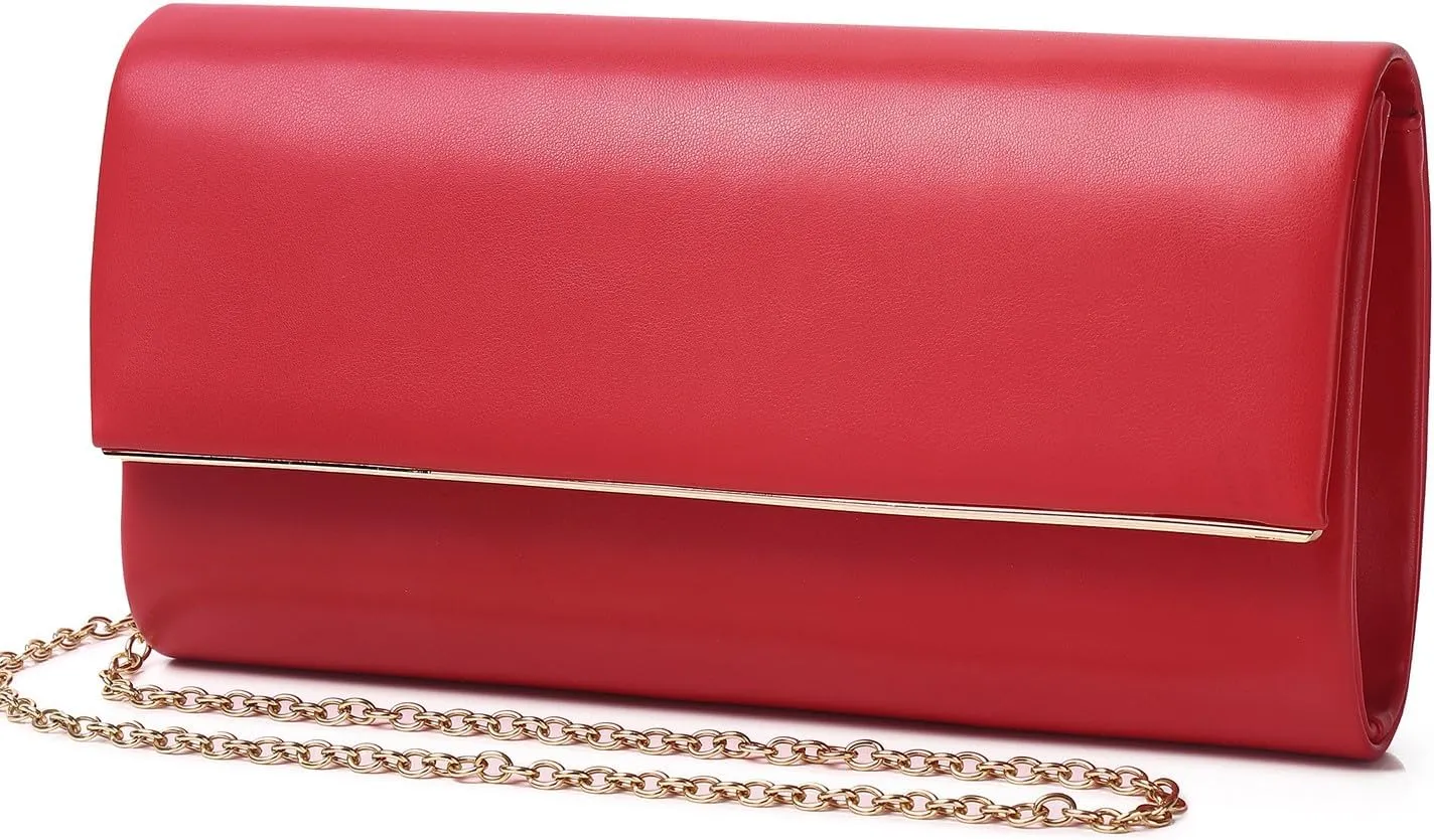 Women Evening Bag Vegan Leather Clutch Purse Shoulder Crossbody Envelope Bag for Party Wedding Prom Bridal