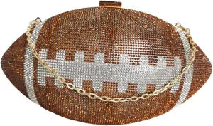 Women Football Shaped Crossbody Shoulder Bag Rugby Clutch Handbag Unique Novelty Football Purse