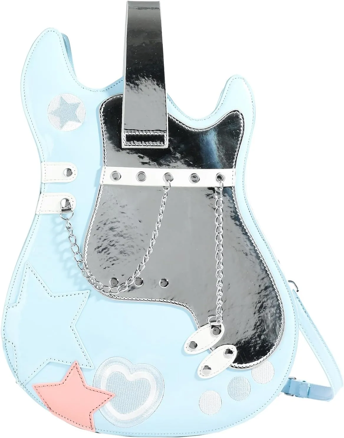 Women Guitar Shaped Backpack Unique Crossbody Shoulder Bag PU Leather Novelty Guitar Purse