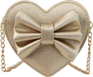 Women Mini Bow Heart Shape Purse Evening Clutch Handbag Chain Crossbody Shoulder Bag