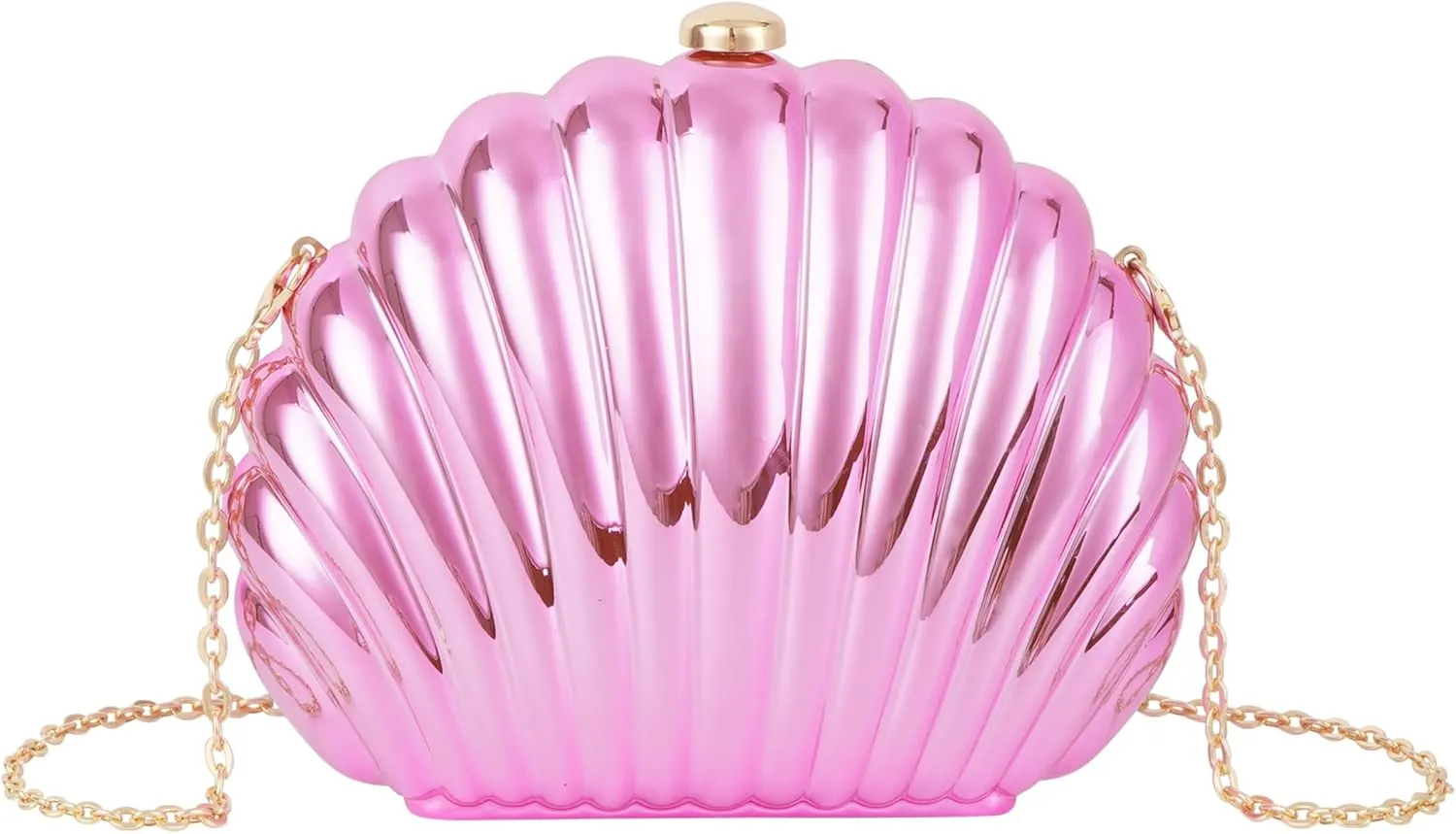Women Seashell Evening Bag Purse Mermaid Chain Strap Clutch Handbag Shoulder Bag