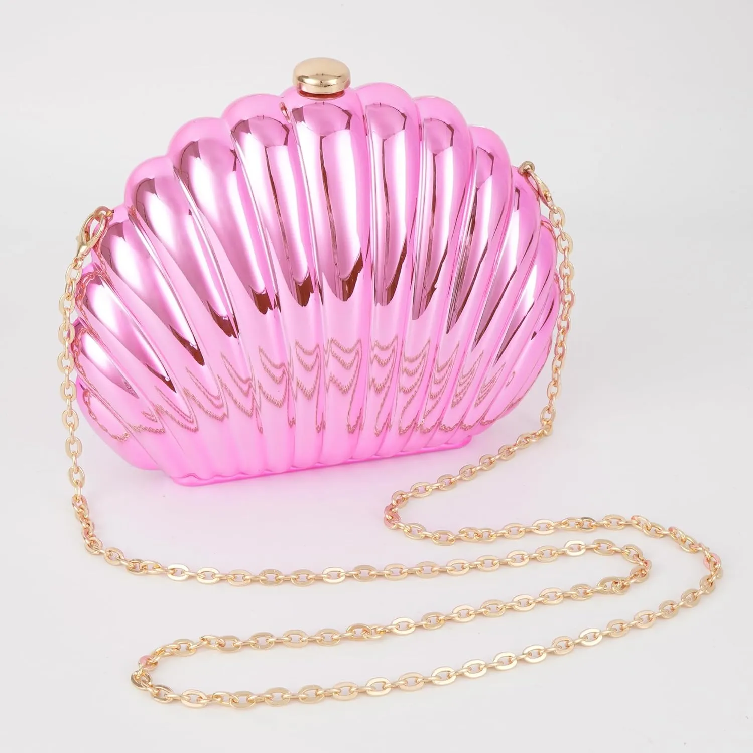Women Seashell Evening Bag Purse Mermaid Chain Strap Clutch Handbag Shoulder Bag