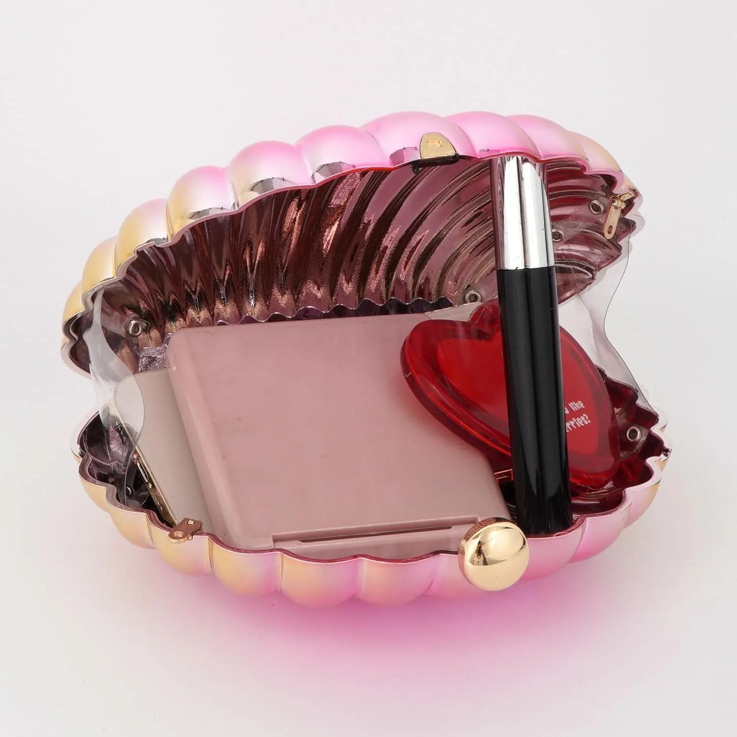 Women Seashell Evening Bag Purse Mermaid Chain Strap Clutch Handbag Shoulder Bag