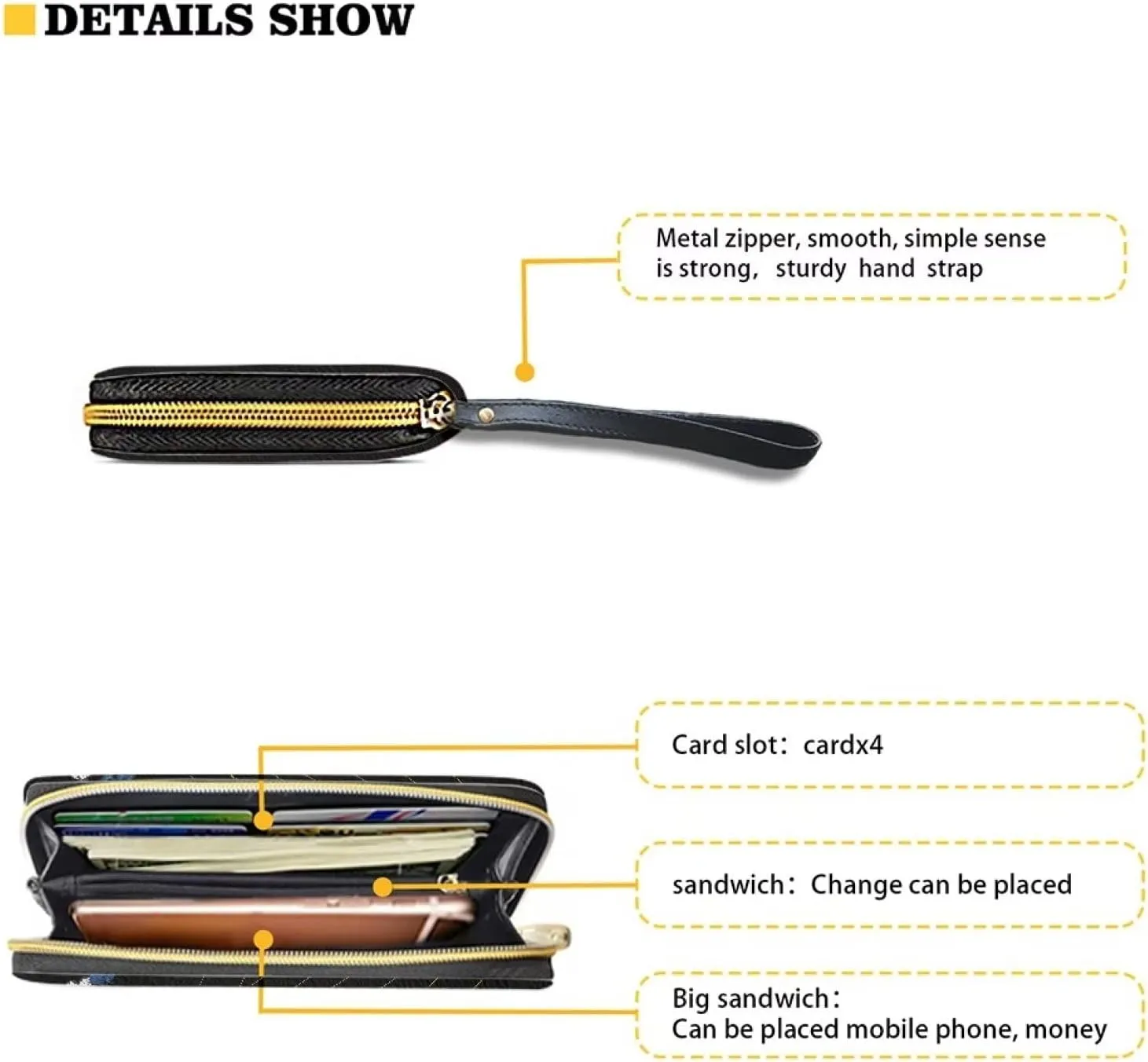 Women's Butterfly Wallet RFID Blocking Zip Around Clutch Wristlet Clutch Wallet for Women Ladies, Portable Travel Purse Card Holder