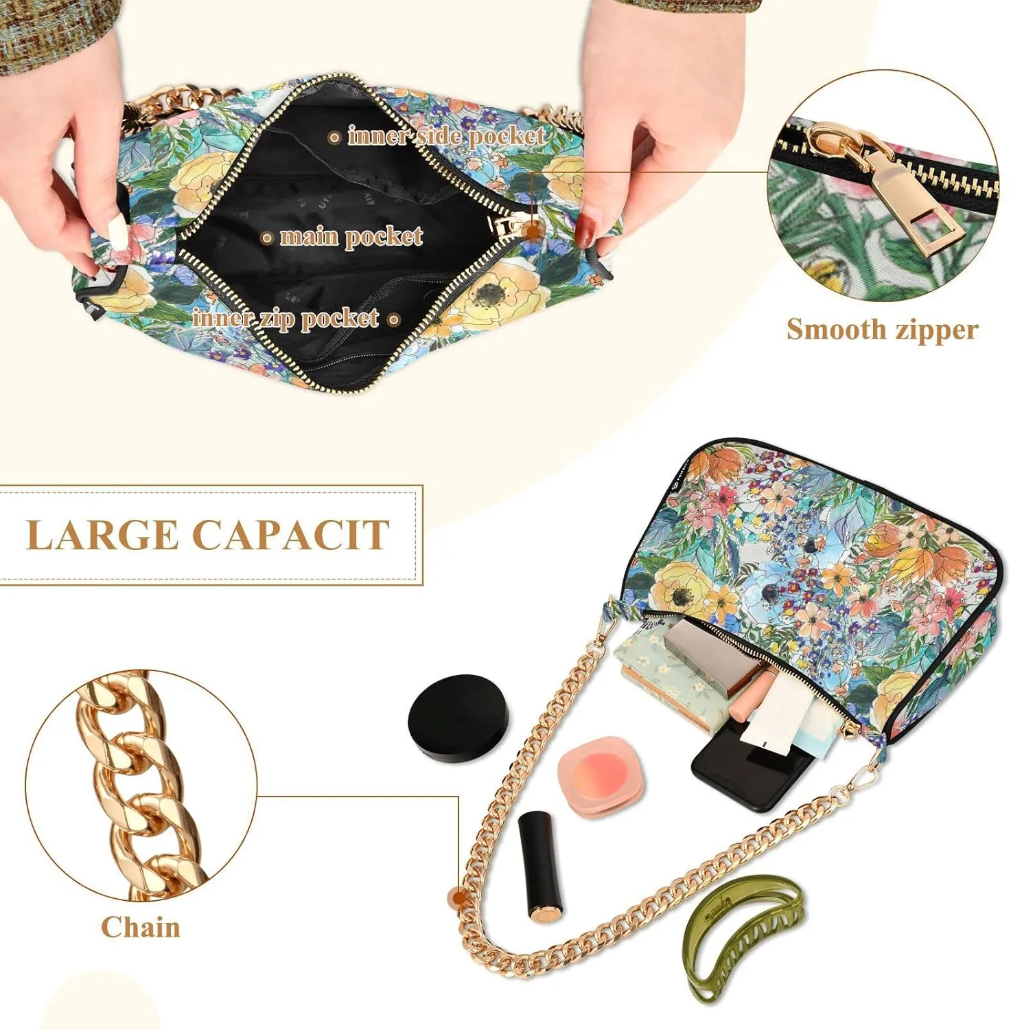Women's Chain Bag, Shoulder Bag, Handbag Purse, Tote Bag, Fashion Underarm Bag