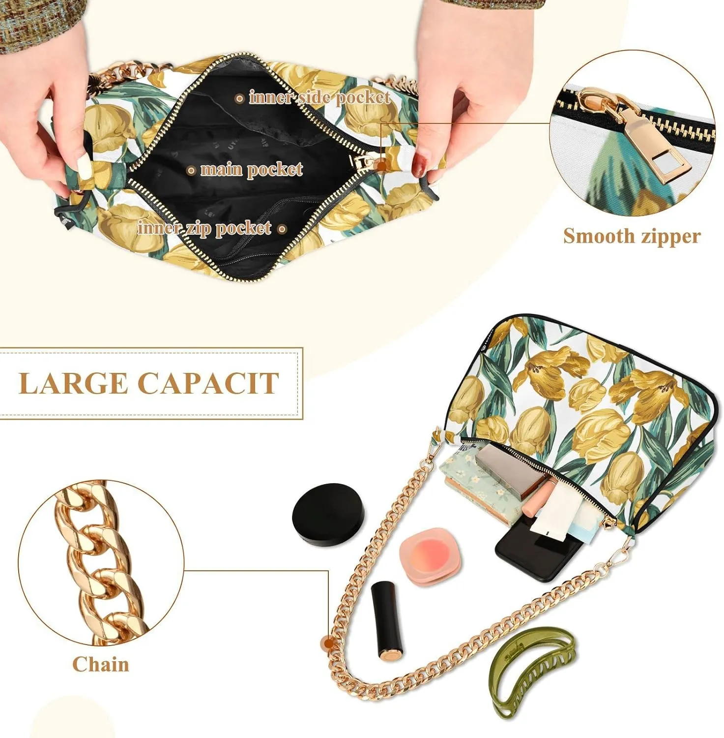Women's Chain Bag, Shoulder Bag, Handbag Purse, Tote Bag, Fashion Underarm Bag