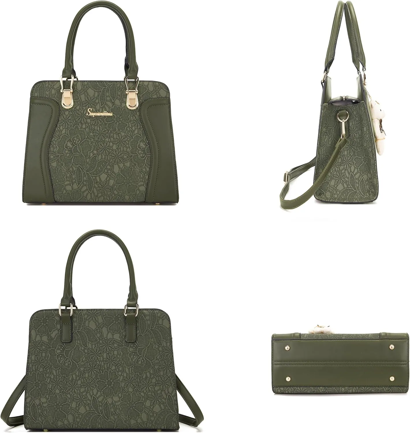 Women's Fashion Handbags Tote Bags Shoulder Bag Top Handle Satchel Purse Set 4pcs