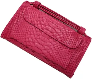 Womens Genuine Leather Snakeskin Crossbody Purse Tote Handbag Clutch Wallet with Chain
