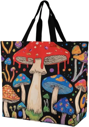 Womens Grocery Bag, Large Capacity Tote Bags Portable Reusable Shopping Shoulder Bag