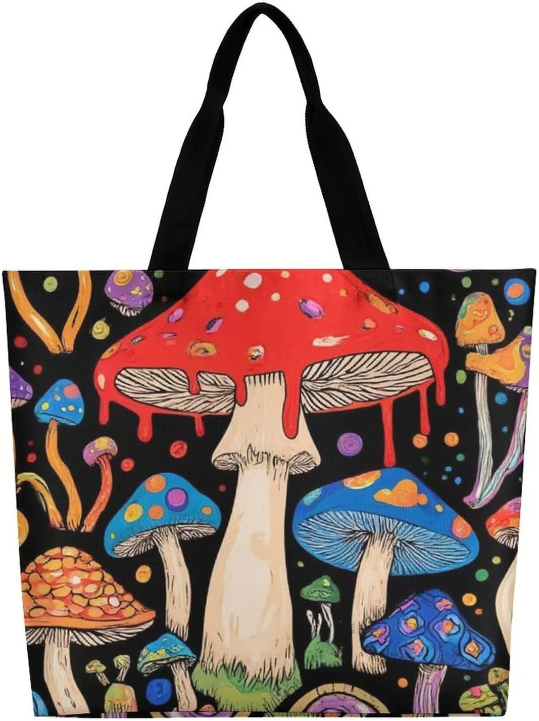 Womens Grocery Bag, Large Capacity Tote Bags Portable Reusable Shopping Shoulder Bag