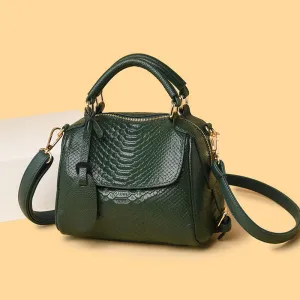 Women's Leather Crocodile Pattern Trendy Bag